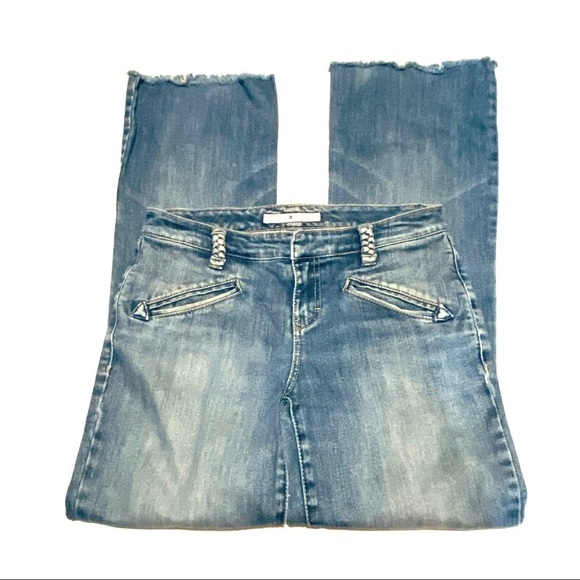 Tommy Hilfiger Y2K Raw Hem Bootcut Light Wash Denim Jeans Women's 4 - Picture 1 of 7